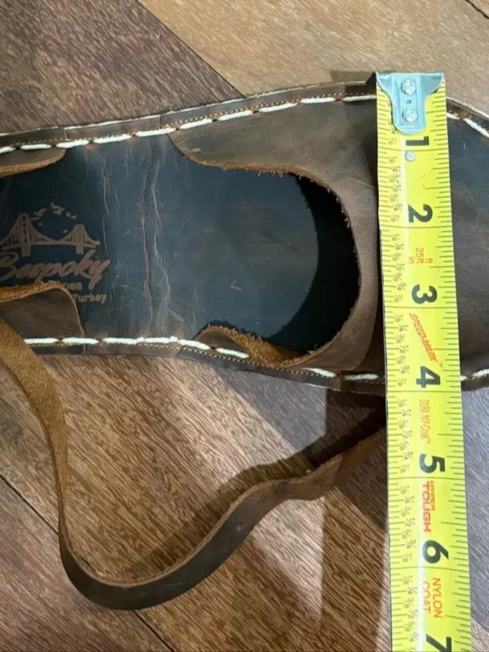 Bespoky Turkish Leather Handmade Barefoot Sandals Brown 37 - Picture 3 of 12